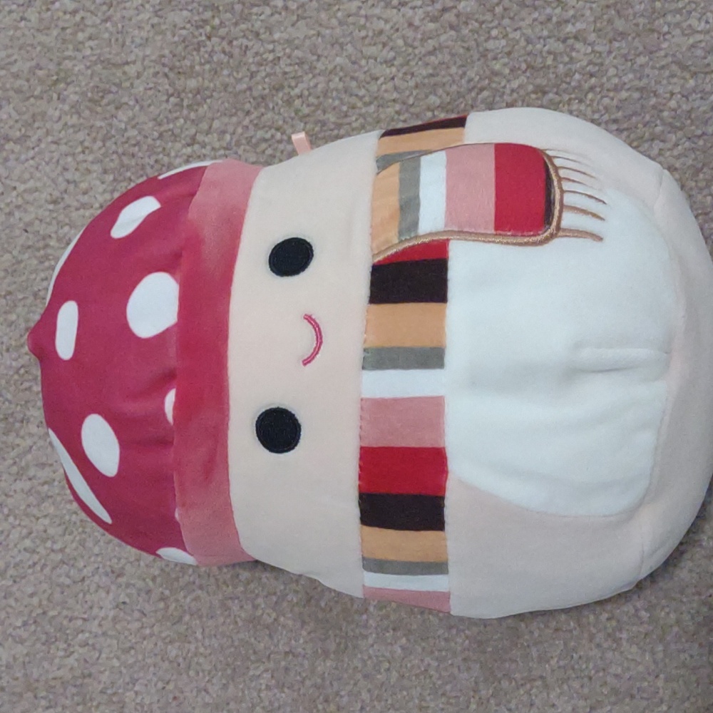 Pink Mushroom 8" Squishmallow with scarf🍄